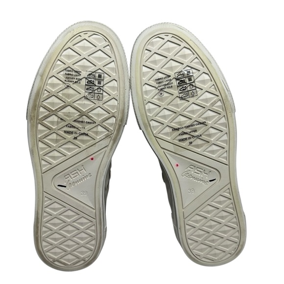 NEW W/BOX ASH Rainbow Washed Canvas High Top Sneakers in Sand 39 - Picture 12 of 13